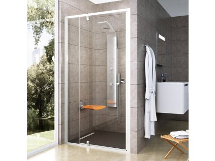Ravak PIVOT PDOP2 - 120 BÍLÁ/SATIN/TRANSPARENT sprchové otočné dveře 120 cm, bílý rám, čiré sklo obrázek č.: 1