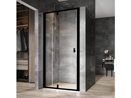 Ravak Nexty NDOP2-110 černá+Transparent, sprchové otevírací dveře 110 cm s pevným dílem obrázek č.: 1