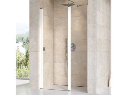 Ravak CHROME CSD2 - 110 WHITE+TRANSPARENT, sprchové otevírací dveře 110 cm s pevným dílem, bílé profily, čiré sklo  obrázek č.: 1