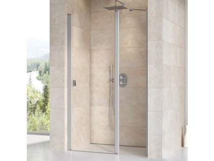 Ravak CHROME CSD2 - 110 BRIGHT ALU+TRANSPARENT, sprchové otevírací dveře 110 cm s pevným dílem, profil lesklý hliník, čiré sklo obrázek č.: 1