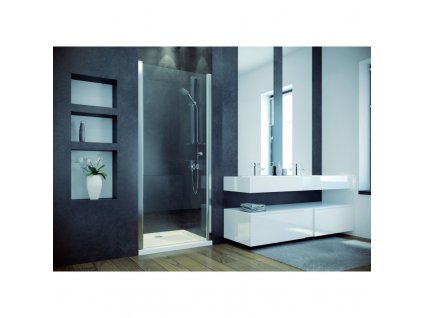 Bezrámové sprchové dveře SINCO 80 x 195 cm, Univerzální, Hliník chrom, Čiré bezpečnostní sklo - 6 mm, 80 cm obrázek č.: 1