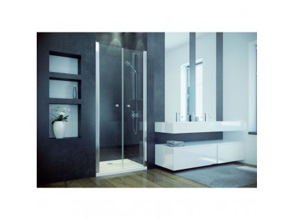 Bezrámové sprchové dveře SINCO DUE 80 x 195 cm, Univerzální, Hliník chrom, Čiré bezpečnostní sklo - 6 mm, 80 cm obrázek č.: 1