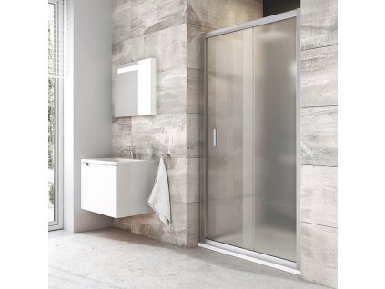 Ravak BLIX BLDP2-100 SATIN+GRAPE - sprchové posuvné dveře 100 cm, rám matný hliník, matné sklo obrázek č.: 1