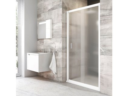 Ravak BLIX BLDP2-120 bílá+Grape - sprchové posuvné dveře 120 cm, bílý rám, matné sklo obrázek č.: 1