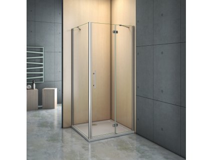 NYMPHA LINE SPRCHOVÁ ZÁSTĚNA ČTVEREC/OBDÉLNÍK - DVEŘE S BOČNÍ STĚNOU dveře x boční stěna: 750x750mm č.: 1