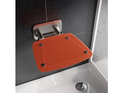 Ravak Sedátko OVO-B II-ORANGE - sedátko do sprchy, sedák oranžový obrázek č.: 1