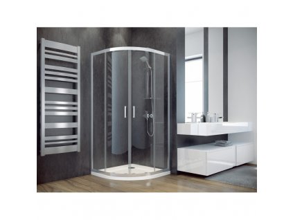 Čtvrtkruhový sprchový kout MODERN 90 x 90 x 165 cm snížený, čiré sklo, bez vaničky obrázek č.: 1