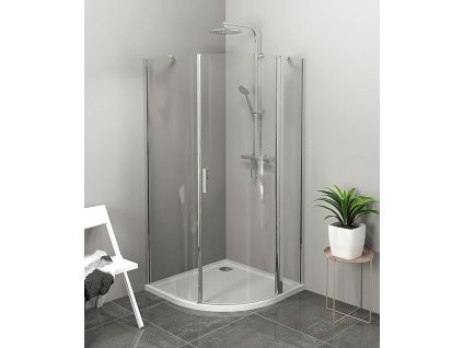 ZOOM LINE čtvrtkruhová sprchová zástěna 900x900mm, čiré sklo, pravá obrázek č.: 1