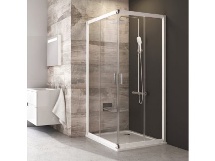 Ravak Blix BLRV2-80 bílá+Transparent, čtvercový sprchový kout 80 x 80 cm, bílý rám, čiré sklo obrázek č.: 1