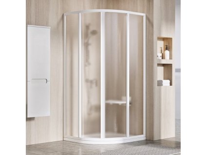 Ravak Supernova SKCP4-90 195 bílá+grape, čtvrtkruhový sprchový kout 90 x 90 cm - rám BÍLÝ, výplň GRAPE obrázek č.: 1