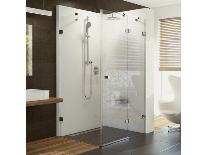 Ravak Brilliant BSDPS P 100x100 chrom+transparent, rohový čtvercový sprchový kout s pevnou stěnou 100 x 100 cm pravý (kompletní set skleněných stěn a B Setu) obrázek č.: 1