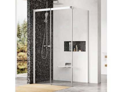 Ravak Matrix MSDPS-100/100 L bright alu+Transparent - čtvercový posuvný sprchový kout 100 x 100 cm levý,leštěný hliník, čiré sklo obrázek č.: 1