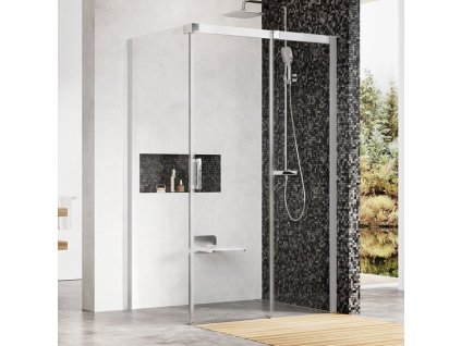 Ravak Matrix MSDPS-100/80 R satin+Transparent - obdélníkový posuvný sprchový kout 100 x 80 cm pravý, matný hliník, čiré sklo obrázek č.: 1