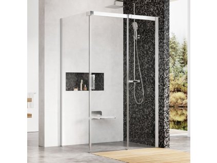 Ravak Matrix MSDPS-100/100 R bright alu+Transparent - čtvercový posuvný sprchový kout 100 x 100 cm pravý, leštěný hliník, čiré sklo obrázek č.: 1
