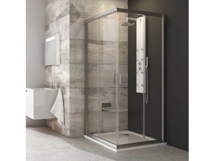 Ravak Blix BLRV2-90 satin+Transparent, čtvercový sprchový kout 90 x 90 cm, matný chrom, čiré sklo obrázek č.: 1