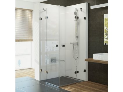 Ravak BRILLIANT BSRV4 -100 CHROM+TRANSPARENT, rohový sprchový kout 100 x 100 cm - kompletní set skla a B-setu obrázek č.: 1