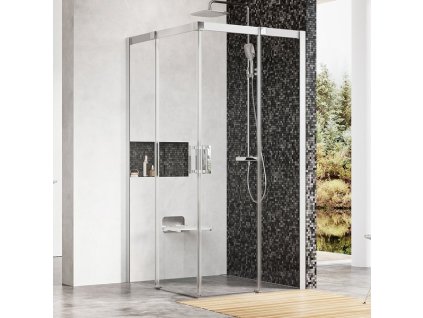 Ravak Matrix MSRV4 100/100 rohový čtvercový sprchový kout 100 x 100 cm, Satin+Transparent obrázek č.: 1