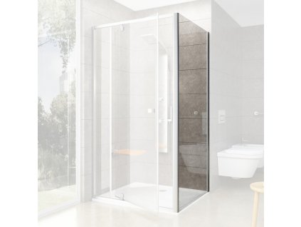 Ravak Pivot PPS - 80 Satin+Transparent, pevná stěna 80 cm pro kombinaci s PDOP1 a PDOP2, matná, čiré sklo obrázek č.: 1