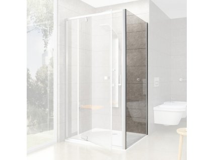 Ravak Pivot PPS -100 Satin+Transparent, pevná stěna 100 cm pro kombinaci s PDOP1 a PDOP2, matná, čiré sklo obrázek č.: 1