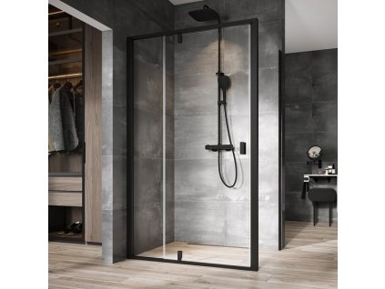 Ravak Nexty NPSS- 80 černá+Transparent, pevná boční stěna 80 cm pro kombinaci s dveřmi Nexty, černá obrázek č.: 1