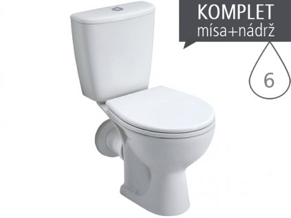 KOLO Rekord K99004000 - klozet kombinační 40 cm vodorovný odpad, délka 62,5 cm, bílý obrázek č.: 1