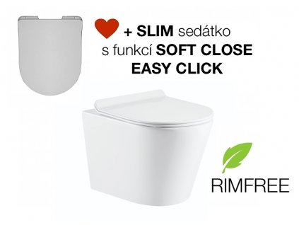 Oblique Rimless - závěsné wc bez splachovacího okruhu - včetně slim soft close sedátka obrázek č.: 1
