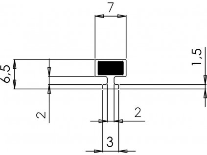 Magnetické těsnění do profilu do NIKY, 2000mm obrázek č.: 1