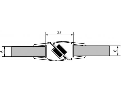 Sada dvou těsnění (magnet) na 6mm sklo, 2000mm (Vitra Line) obrázek č.: 1