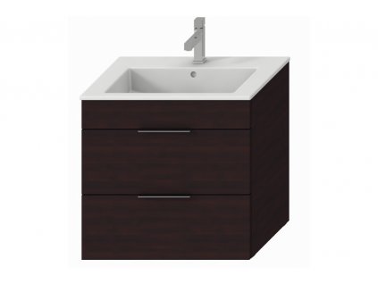 Jika Cube skříňka s 2 zásuvkami s umývátkem 65 cm tmavý dub, úchytky antracit obrázek č.: 1