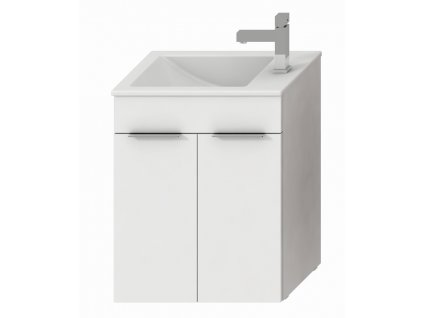 Jika Cube skříňka s 2 dveřmi s umývátkem 60 cm bílá, úchytky antracit obrázek č.: 1