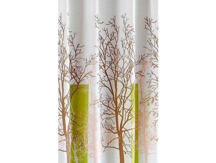 Sprchový závěs 180x180cm, polyester, bílá/zelená, strom obrázek č.: 1