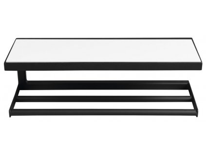 SKA nástěnná police 450x140x160mm, černá mat s bílou MDF deskou obrázek č.: 1