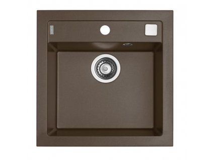 Alveus FORMIC 20 CHOCOLATE 20/03 + pop-up sifon, obdélníkový (čtvercový) granitový dřez 520x510x200 mm Chocolate obrázek č.: 1