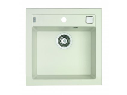 Alveus FORMIC 20 BÍLÝ + pop-up sifon, obdélníkový (čtvercový) granitový dřez 520x510x200 mm Bílý obrázek č.: 1