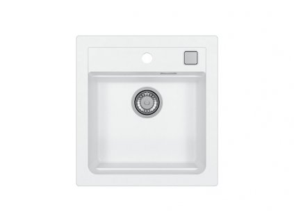 Alveus ATROX 20 bílý 11 + pop up sifon, obdélníkový granitový dřez 470x500x200 mm Bílý obrázek č.: 1