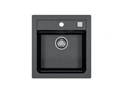 Alveus ATROX 20 černý 91 + pop up sifon, obdélníkový granitový dřez 470x500x200 mm Černý obrázek č.: 1