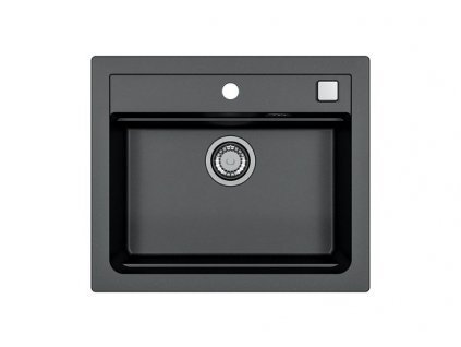 Alveus ATROX 30 černý 91 + pop up sifon, obdélníkový granitový dřez 590x500x200 mm Černý obrázek č.: 1