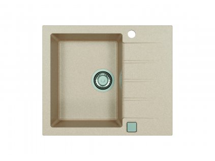 Alveus CADIT 10 terra 22 + pop up sifon, obdélníkový granitový dřez 590x500x200 mm s odkládací plochou Terra obrázek č.: 1