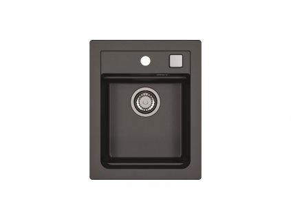 Alveus ATROX 10 černý 91 + pop up sifon - obdélníkový granitový dřez 500 x 400 mm, černý obrázek č.: 1