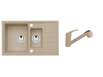 Alveus SET ALVEUS Intermezzo 70/55 + BATERIE AM 20/55 obdélníkový granitový dřez 780 x 480 mm v setu s baterií obrázek č.: 1