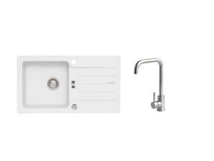Alveus SET ALVEUS NIAGARA 30/11 + BATERIE Angel - granitový bílý dřez 775 x 430 mm v setu s baterií obrázek č.: 1