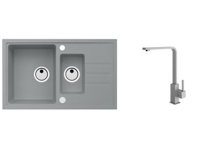 Alveus SET ALVEUS Intermezzo 70-81 + baterie AFRA 81 obdélníkový granitový dřez 780 x 480 mm v setu s baterií obrázek č.: 1