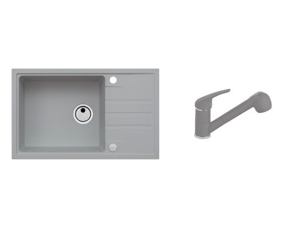 Alveus SET ALVEUS INTERMEZZO 130/81+BATERIE AM/20 81 obdélníkový granitový dřez 780 x 480 mm v setu s baterií obrázek č.: 1