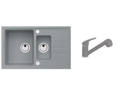 Alveus SET ALVEUS Intermezzo 70-81 + BATERIE AM 20-81 obdélníkový granitový dřez 780 x 480 mm v setu s baterií obrázek č.: 1