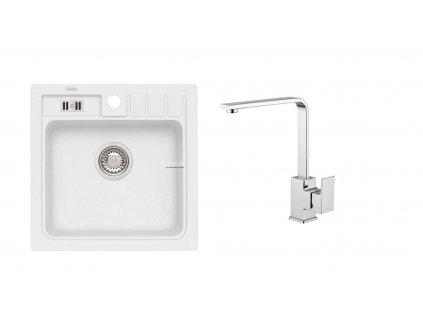 Alveus SET ALVEUS NIAGARA 20/11 + BATERIE RENO - bílý granitový dřez 465 x 465 mm v setu s baterií obrázek č.: 1