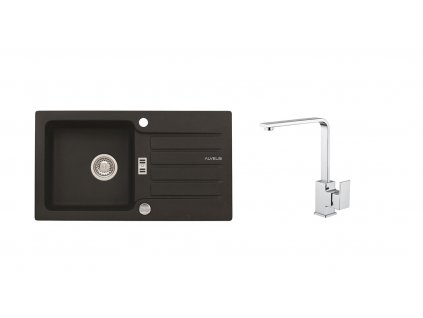 Alveus SET ALVEUS NIAGARA 30/91 + BATERIE RENO - granitový černý dřez 775 x 430 mm v setu s baterií obrázek č.: 1