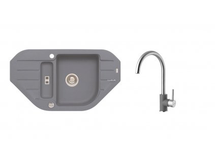 Alveus SET ALVEUS NIAGARA 60/04 + BATERIE ELZA BRS - granitový šedivý dřez 900 x 500 mm v setu s baterií obrázek č.: 1