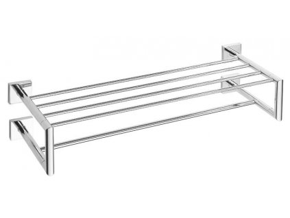 X-SQUARE polička na ručníky dvojitá s hrazdou 600x160x225mm, chrom