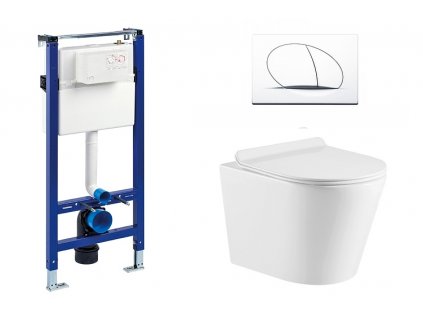 Wc set Ring II Gips podmítková nádrž do sádrokartonu, mísa, sedátko a bílé tlačítko 195853 obrázek č.: 1