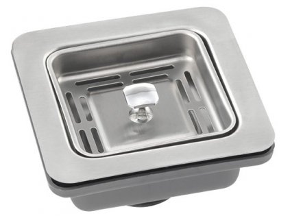 Dřezová čtvercová výpust 6/4“, nerezová mřížka 114x114mm